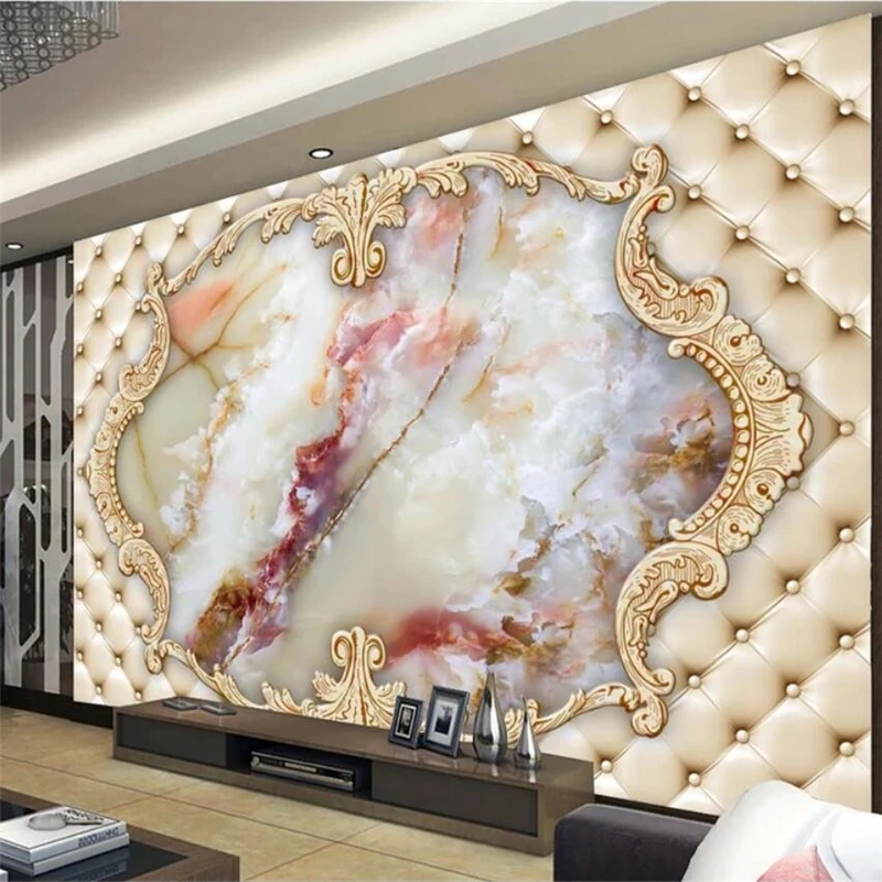 Beibehang пользовательские обои 3d фото роспись Европейский мягкий мешок мрамор 5d фон