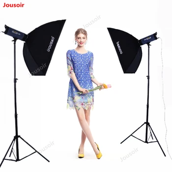

Studio Flash Set 600W softbox light stand Double lamps kit Photography suit two shooting lights Equipment LIE HU4 CD50 T10