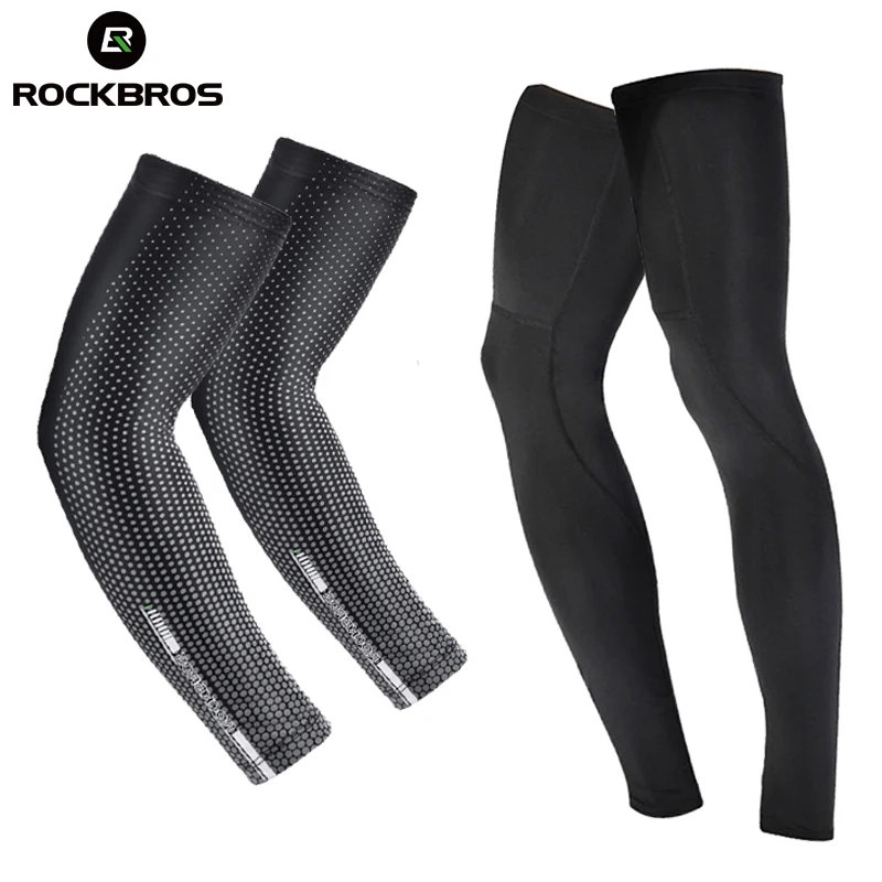 

ROCKBROS Running Cycling Bicycle Sunscreen Arm Sleeve Warmer Basketball Arm Sleeves UV protect Men Sports Arm Leg Warmers Cover