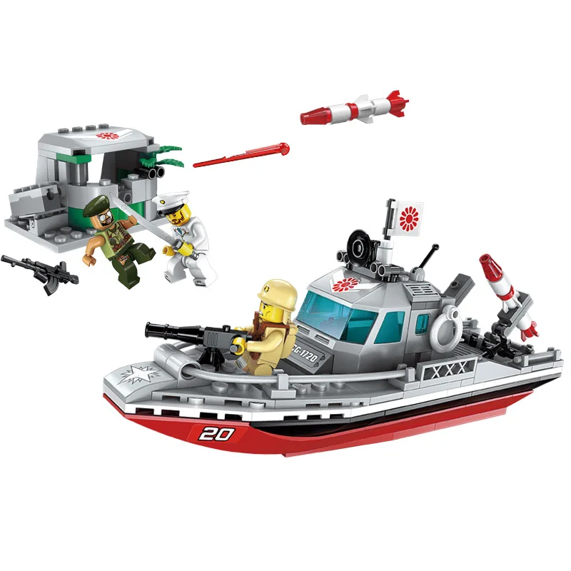 

Military War Coastline Dispute Boat Special Forces Figures Building Blocks Sets Bricks Kids Toys Compatible Legoings