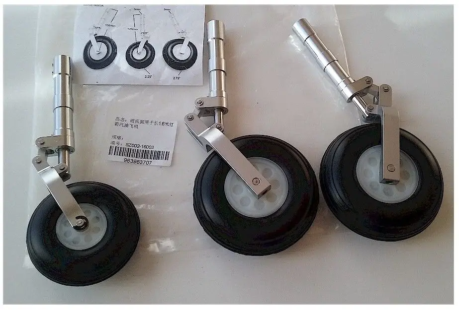 RC Airplane SZ002-16003 Alloy Undercarriage Anti-vibration Landing Gear With Wheels 3pcs/set For 1.6m Red Arrows RC Plane