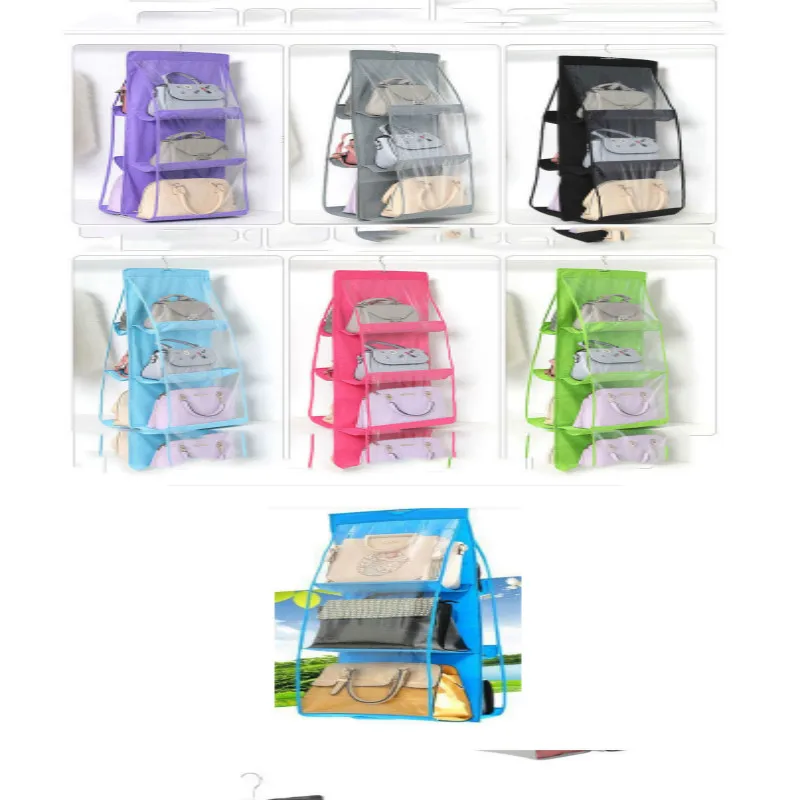 

Double-sided six-grid bag storage bag multi-function bag storage hanging bag hanging sorting bag storage bag