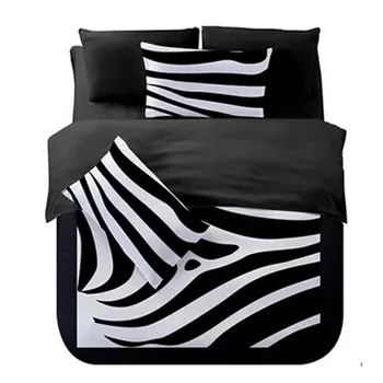 

Bedding Duvet Cover Black White Zebra Lines Bedding Set Relaxed Soft Feel with Zipper Closure & Pillow Shams Luxury Soft Quality