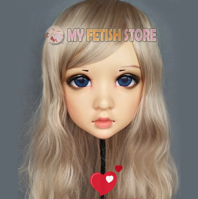 Wo) Женская милая девушка смолы половина головы Kigurumi маска с BJD средства ухода для век косплэй японского аниме роль маска Лолиты Crossdress кукла