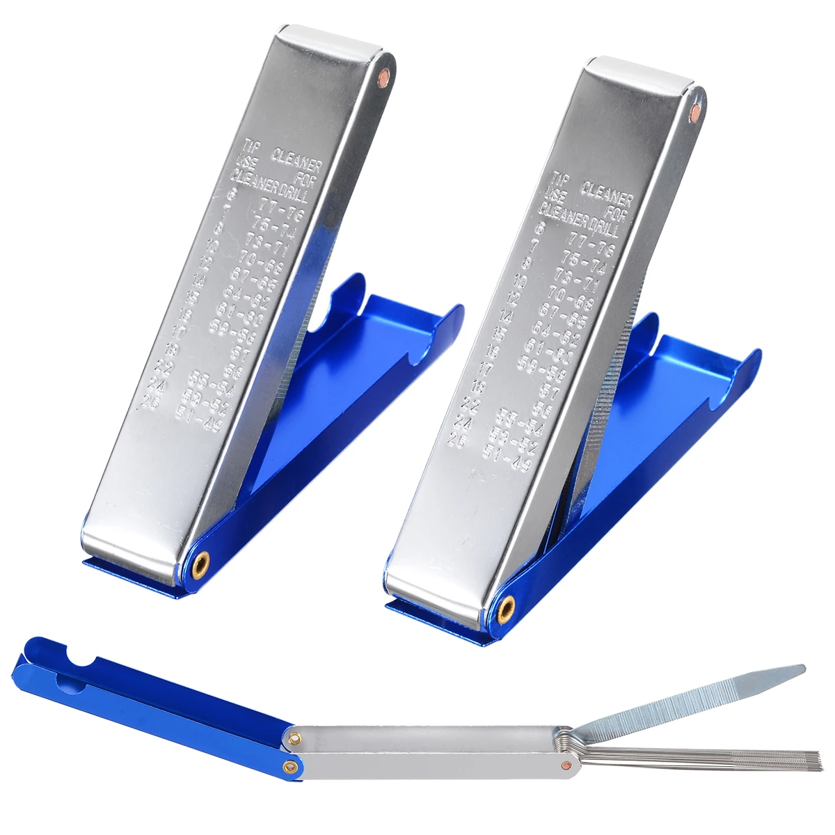 2pcs Stainless Steel Welding Torch Nozzle Tip Cleaner Tool 13 in 1 in Blue Welding Tip Cleaner Aluminum Case