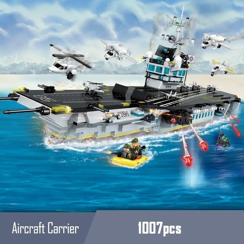 

ENLIGHTEN 1724 Military Tactical Espionage Aircraft Carrier Building Blocks Sets Kids Toy For Christmas Compatible With Legoings