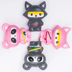 Jumbo 14 см Kawaii ниндзя Squishy Panda медведь лиса хлеб мягкий замедлить рост весело сладкий Шарм мультфильм торт Squeeze игрушки для детей