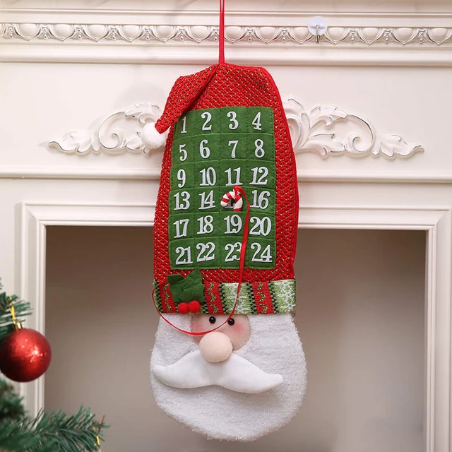 Non-woven Fabric Christmas Advent Calendar Santa Claus Pattern Xmas New  Year Ornaments Home Office Decor About 21*51cm 1pc - Advent Calendars -  AliExpress