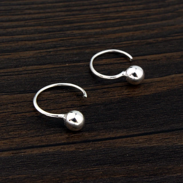1pair Minimalist Round Ball Hugging Earring For Women Man Chic 1pair Minimalist Round Ball Hugging Earring For Women Man Chic Silver Hug Hoop Tiny