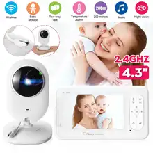 4,3 дюймовый беспроводной ЖК-аудио-видео Детский Монитор няня музыка работающий на линии внутренней связи инфракрасный портативный детский фотоаппарат детская рация Няня няня