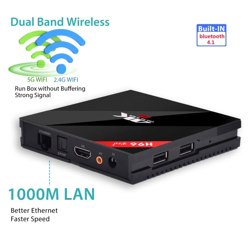 

AKASO H96 Pro Plus + 3G/16GB Amlogic S912 Octa Core Smart Android TV Box Wifi Bluetooth 4K HD Media Player 2.4G/5GHz Set Top Box