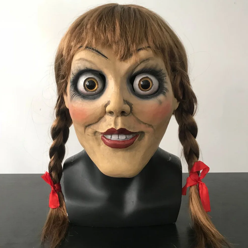 Movie Annabelle Comes Home Judy Warren Cosplay Masks Emma Horror Full Head Helmet Latex Horrible Mask Party Halloween - Цвет: latex mask