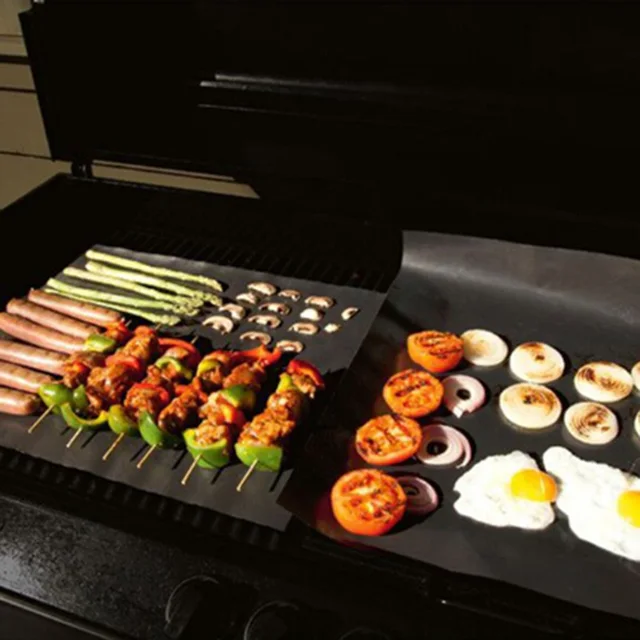 teflon non stick reusable bbq grill mat sheet baking mat for teflon bbq sheet