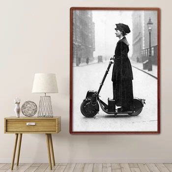 

Fashion 1916 Scooter Wall Art Canvas Painting Nordic Posters And Prints vintage Decor Picture Living Room Wall Picture Salon