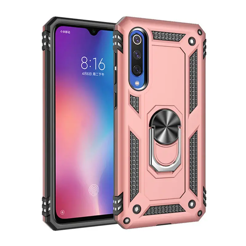 50pcs/lot Shockproof Armor Phone Case For Xiaomi 9 9SE For Redmi Note 7 Pro With Car Ring Bracket
