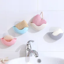 Creative drain seamless suction cup storage box Bathroom suction cup plastic soap holder Creative drain seamless suction cup storage box Bathroom suction cup plastic soap holder