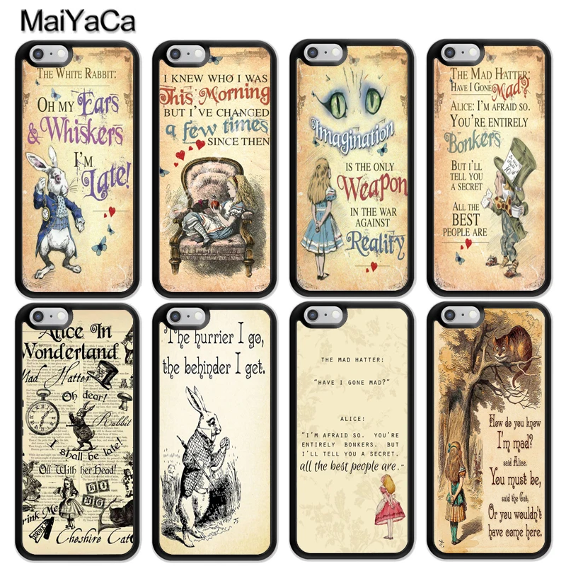 

MaiYaCa Alice in Wonderland Quotes Printed Phone Case For iphone 11 Pro MAX X XR XS MAX 6 6S 7 8 Plus 5 5S TPU Cover
