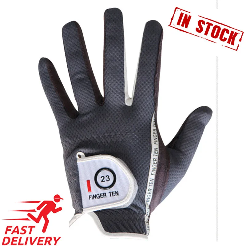 

Mens Golf Gloves Left Hand Right Lh Rh 1 Pc Rain Grip Hot Wet Breathable Gloves Black Gray Green 3 Colors S M L ML XL Finger Ten