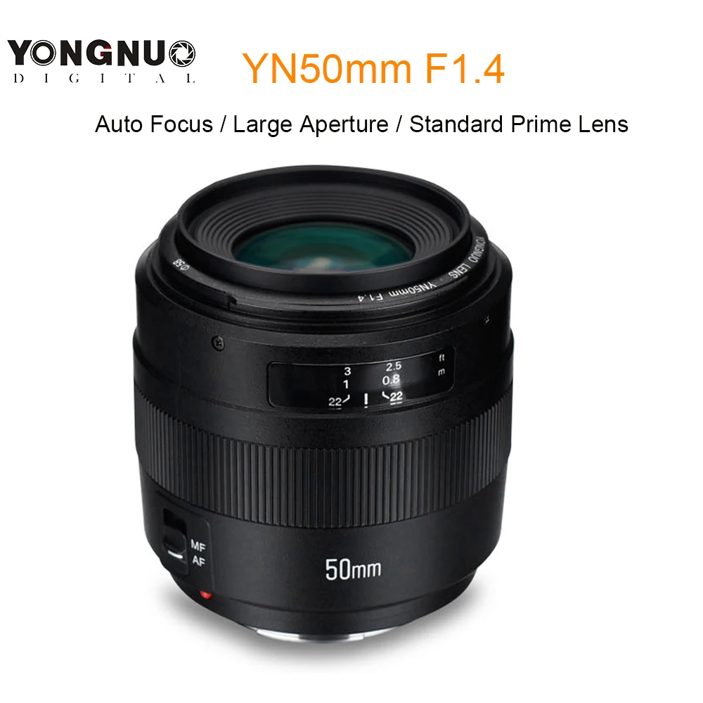 YONGNUO YN50mm F1.4 автоматическая фокусировка 50 мм стандартный объектив с большой апертурой для Canon EOS 760D 70D 5D2 5D3 600D 7D DSLR камеры