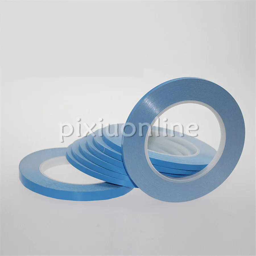 1 рулон DS201b 25 м * 8 мм * 0,2 мм рассеивание теплоты клейкая лента синий светодиодный двусторонний клейкая лента для IC охлаждающий плавник