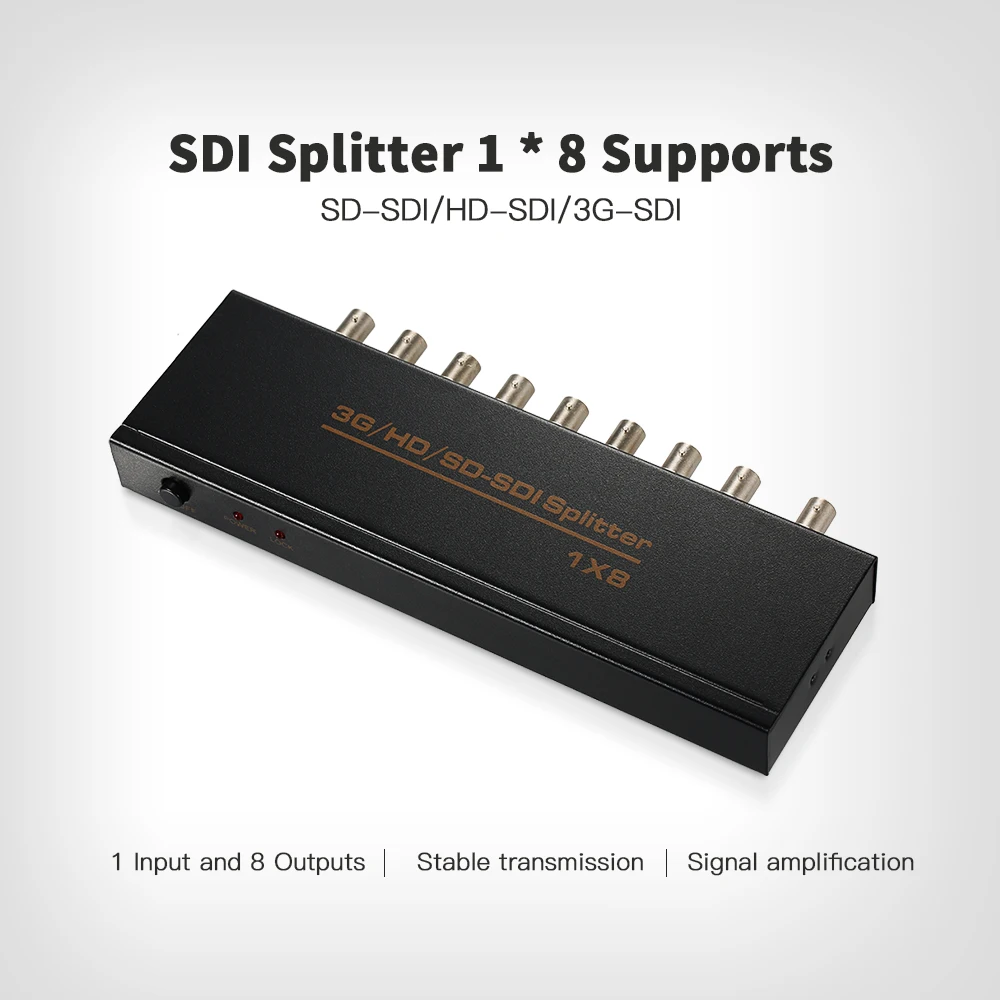 Высококачественный сплиттер SDI 3 Гбит/с 1*8 поддерживает SD SDI/HD SDI/3G (1 вход и 8