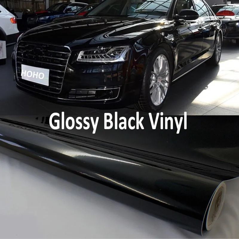 Черная Глянцевая Автомобильная виниловая пленка 1 52x0 5 м самоклеящиеся наклейки