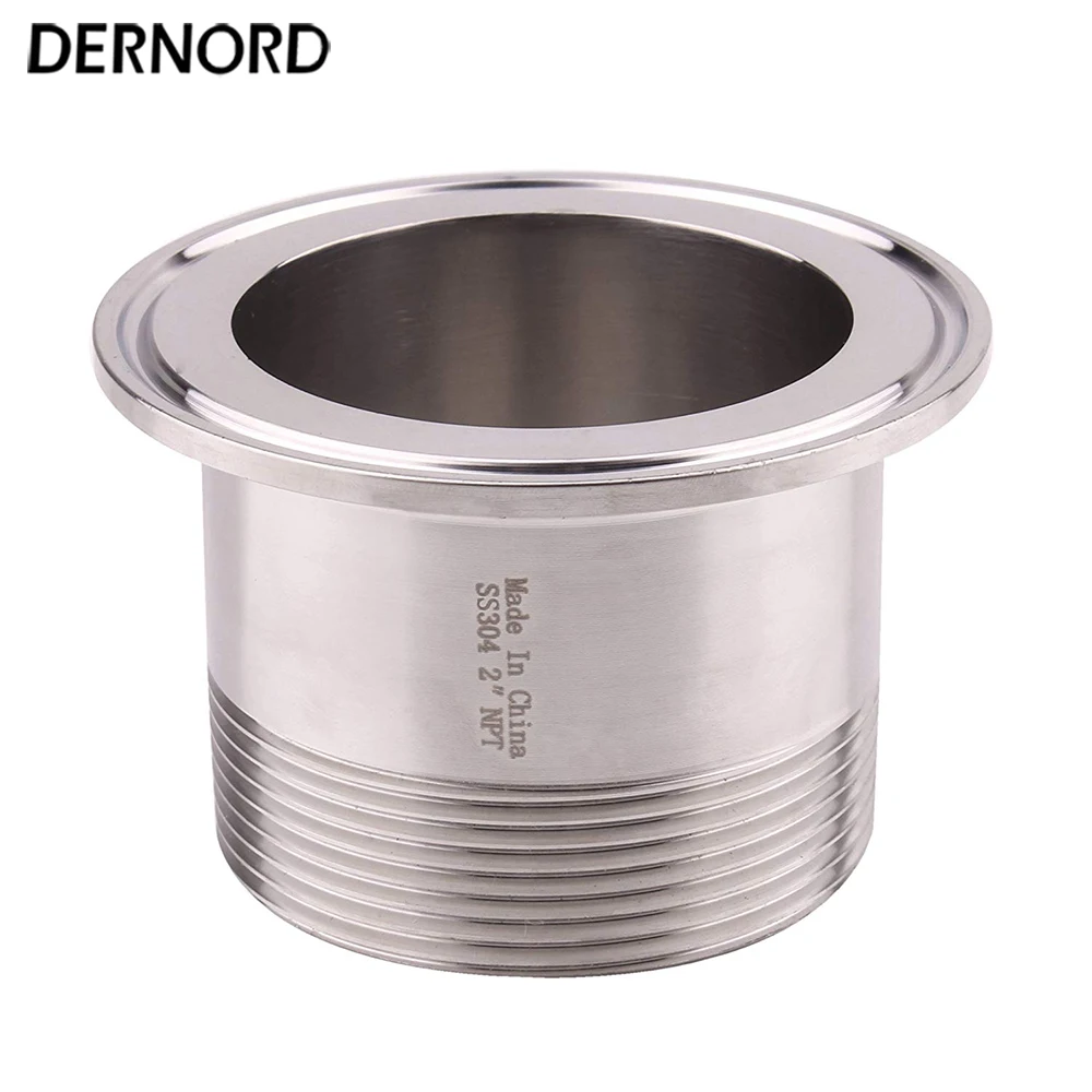 2" DN50 NPT Male Threaded Sanitary Pipe fitting Sanitary Quick Install 77mm Ferrule O/D 2.5