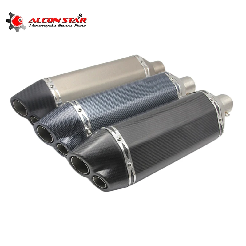 Глушитель мотоцикла Alconstar длиной 480 мм с двойным отверстием YZF GSXR Z750 Z800 MT07 MT09 TMAX530