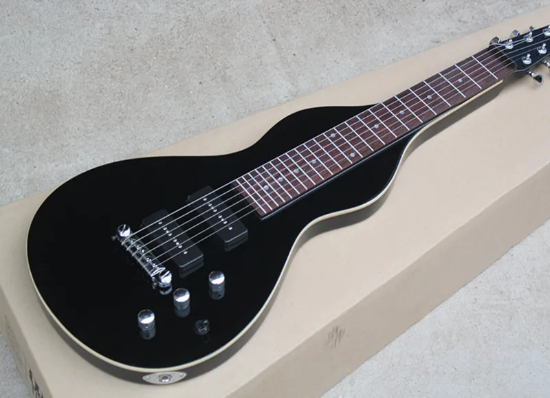 Black Hawaii Slide Bar Unuaual Electric Guitar with Rosewood