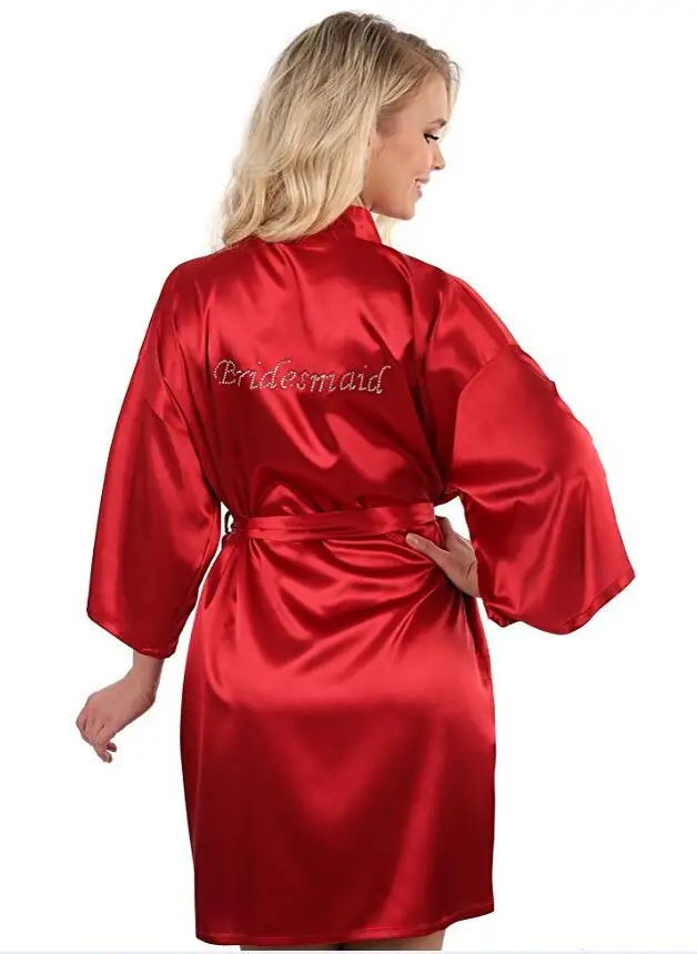 

Sexy Yukata Night Bride Bridesmaid Robe Short Satin Wedding Robes Maid of Honor Edition Dressing Gown Bathrobe Pajamas