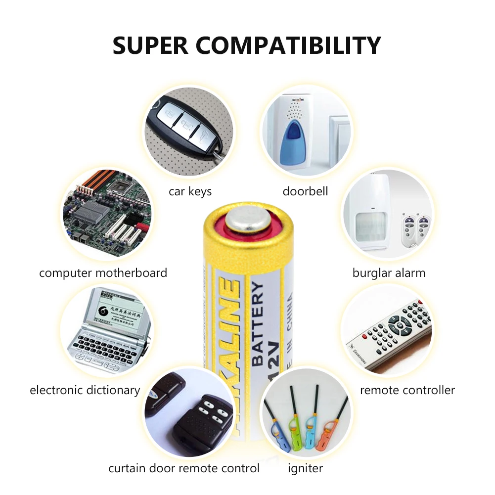 10 шт 12 V 27a A27 щелочной Батарея для удаленного Управление охранные устройства звонки G27A MN27 MS27 GP27A A27 L828 V27GA EL812