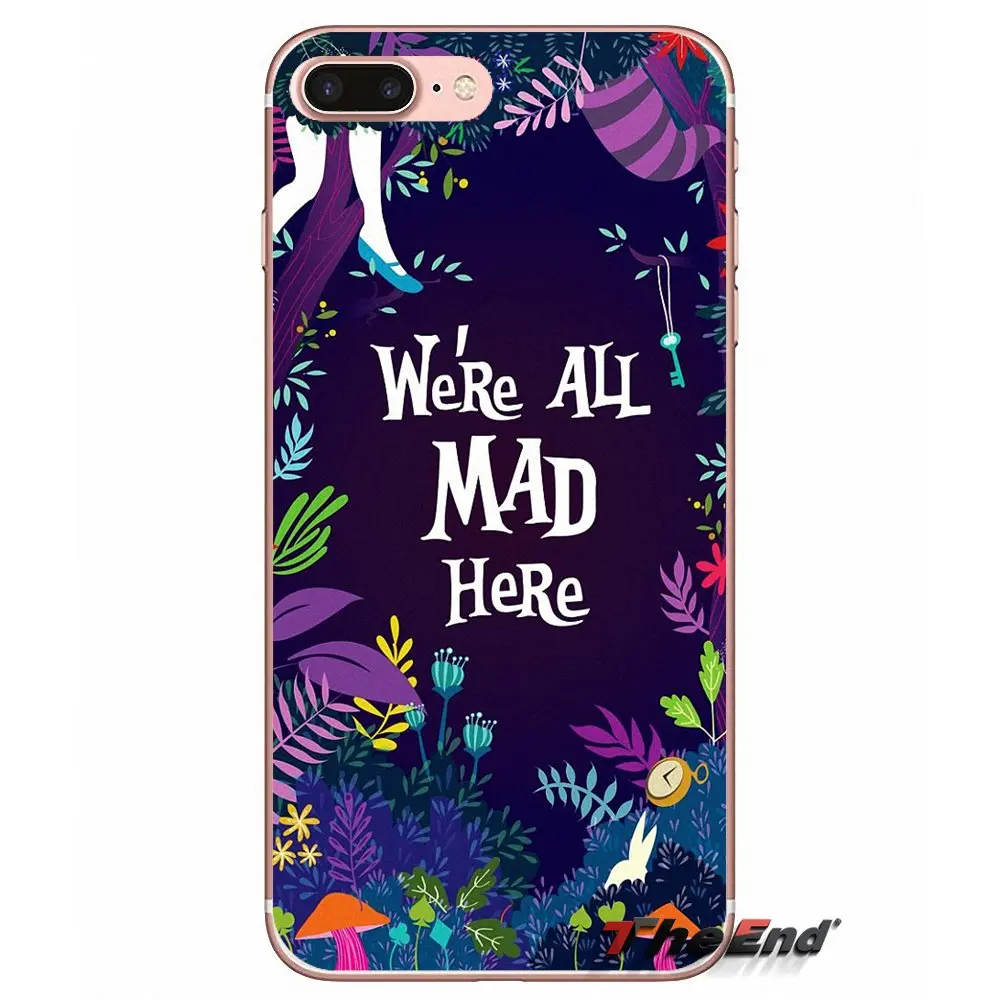 Чехол для Samsung Galaxy S3 S4 S5 MINI S6 S7 edge S8 Plus Note 2 3 4 5 Grand Core Prime We all mad here Alice in Wonderland|alice wonderland