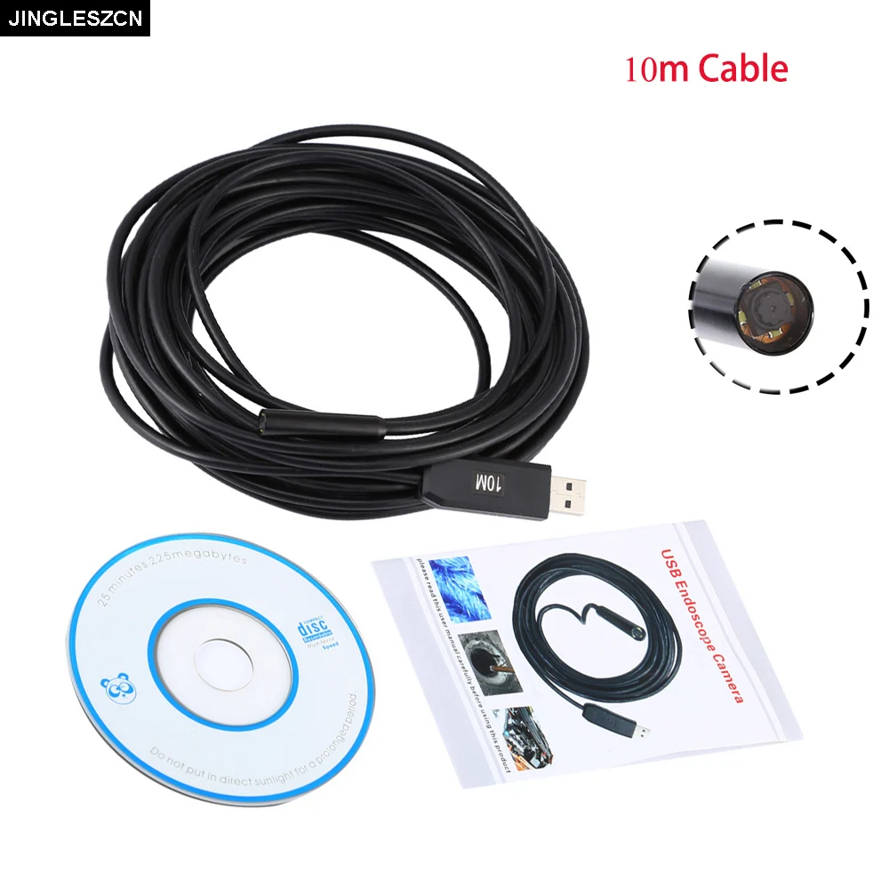

JINGLESZCN Mini Camera USB Endoscope 10MM Lens Dia 10M Length Waterproof IP67 Borescope Inspection Snake Video Cam Night Vision