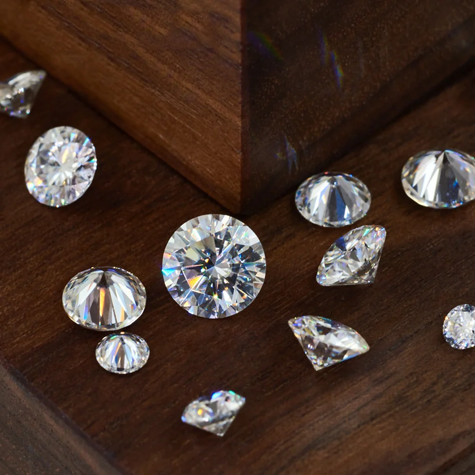 Круглая блестящая огранка 0.5ct карат 5 0 мм EF похожая на charles colvard Moissanite свободный
