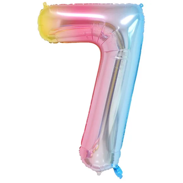 32 дюйма переливчатая Радуга Цвет номер Фольга воздушные шары От 0 до 9 лет Happy День рождения украшения Детские воздушные шары для дня рождения Balo - Цвет: 7