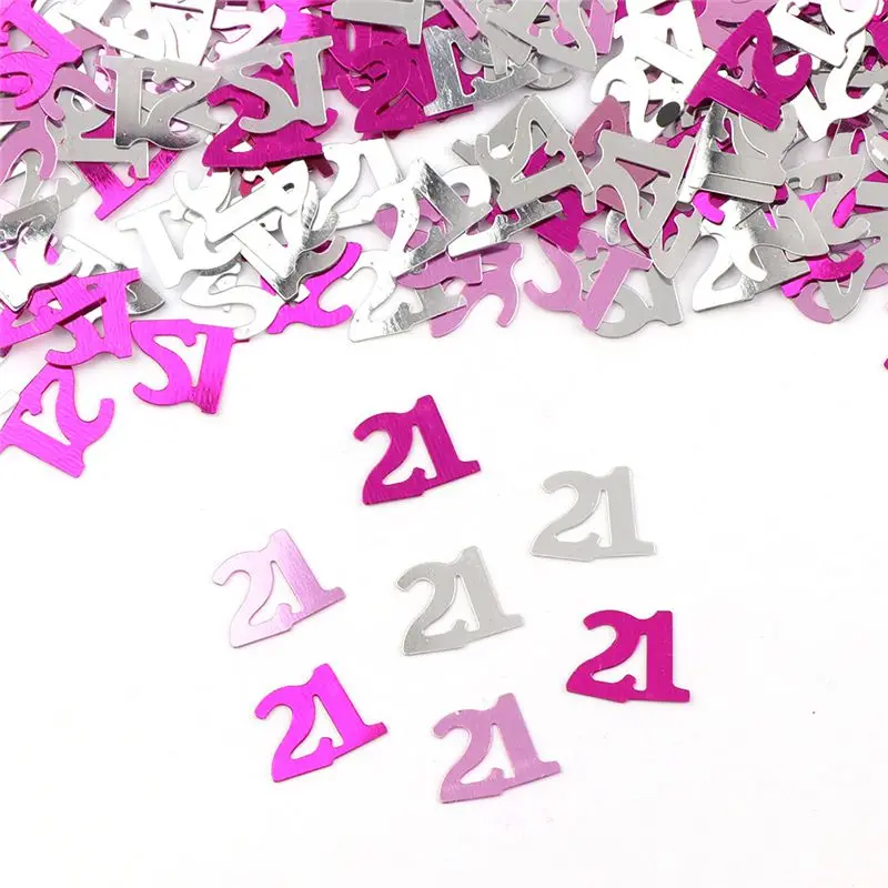 Смешанный номер 16 18 30 60 лет леди для мужчин посыпать конфетти металлик для декорации стола взрослых с днем рождения аксессуары 15 г - Цвет: 21 pink