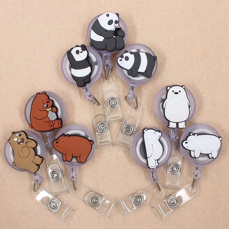 

Cartoon We Bear Bears Retractable Badge Reel Student Nurse Horizontal type Exhibition ID Name Card Badge Holder Office Supplies