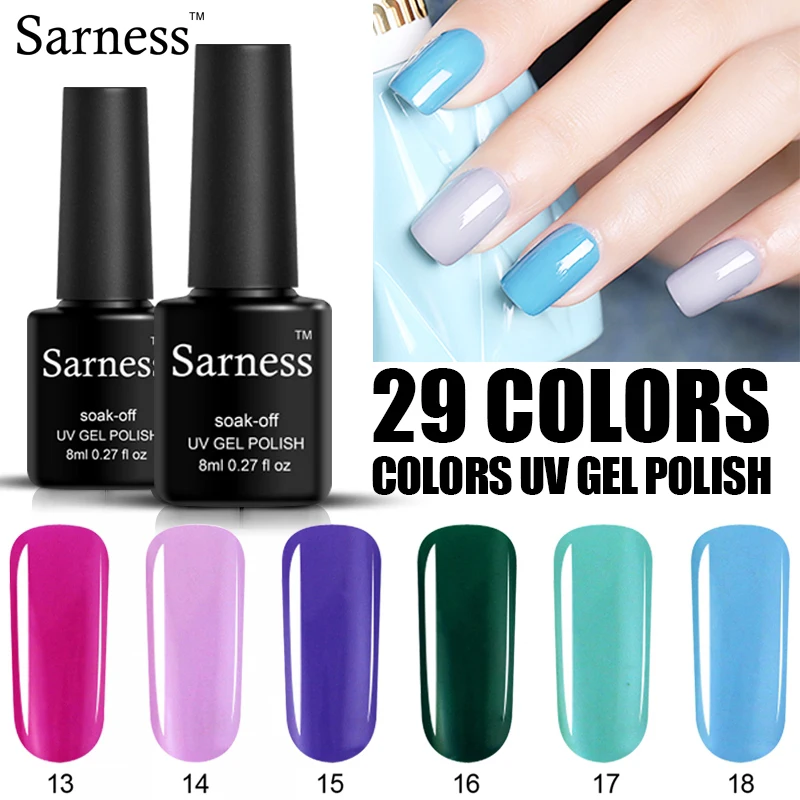 Sarness гель лак для ногтей 29 Цвета Esmalte Лаки Uv Led Цвет ногти маникюра Книги по