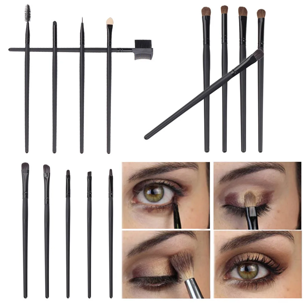 

ISHOWTIENDA 5Pcs Portable Professional Makeup Brushes Set Eyeliner Powder Eyeshadw Eyelashes Eyebrow Concealer Lip Brush #5L