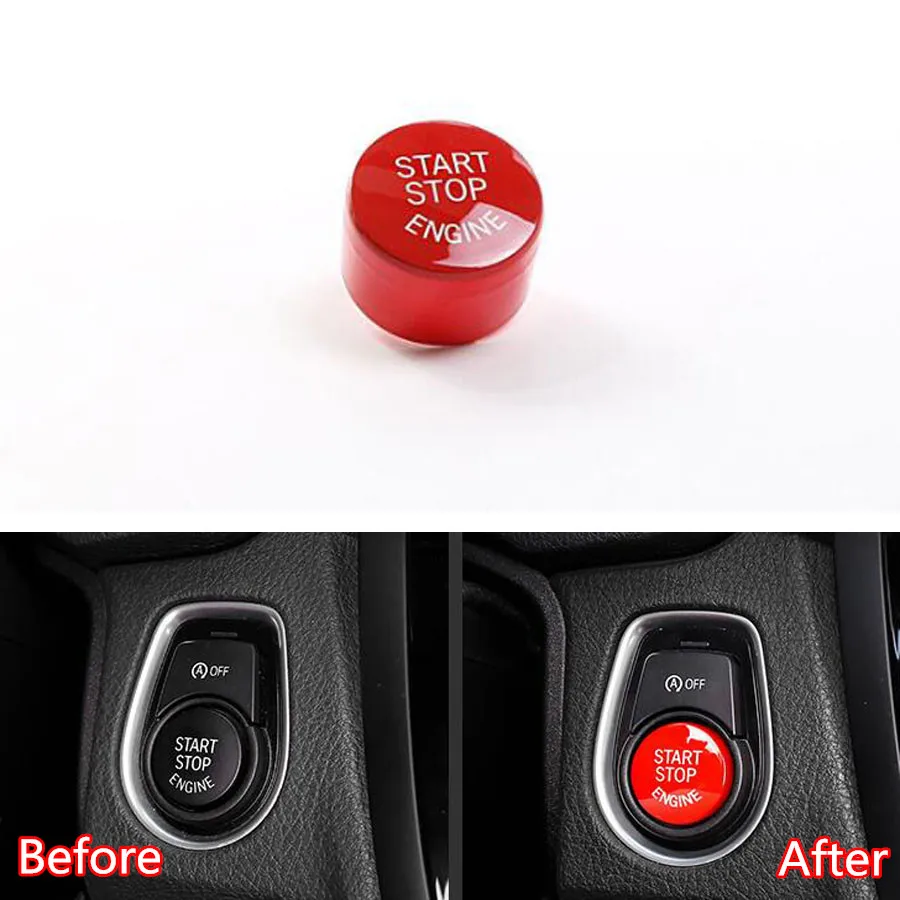 

Red Car Engine Start Stop Button Replace Cover Cap Styling For BMW Series 1 2 3 5 7 X1 X3 X4 X5 X6 Interior Accessories