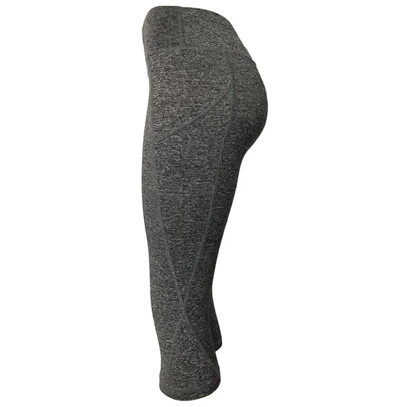 المرأة عالية الخصر Leggins عارضة اللياقة البدنية طماق السراويل مرونة رفع الركض يغطي الرجل مع جيب اقتصاص السراويل Bigsweety