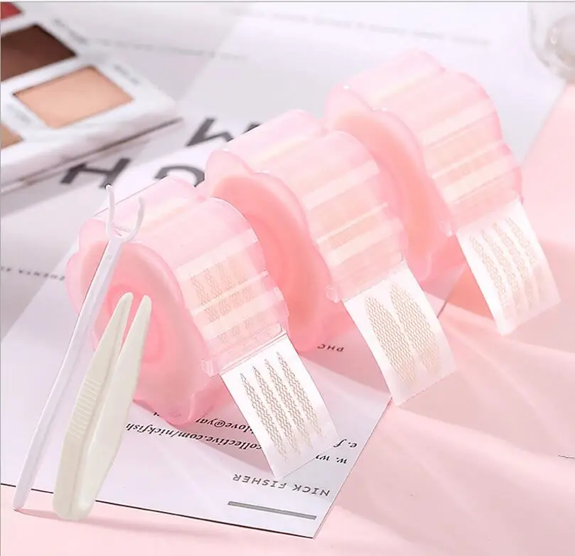 

360pcs plum-shaped reel double eyelid stickers bud silk gauze free glue water sticky double eyelid stickers 4203