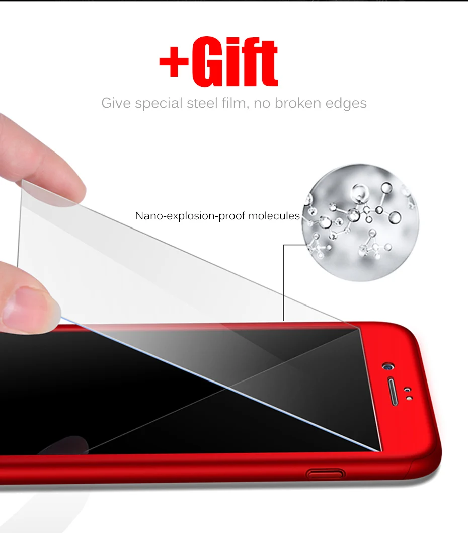 MOUSEMI Matte Hard Case For iPhone 7 6 8 Plus Cover Full Protection 360 Shockproof Tempered Glass For iPhone X Protective Case (5)