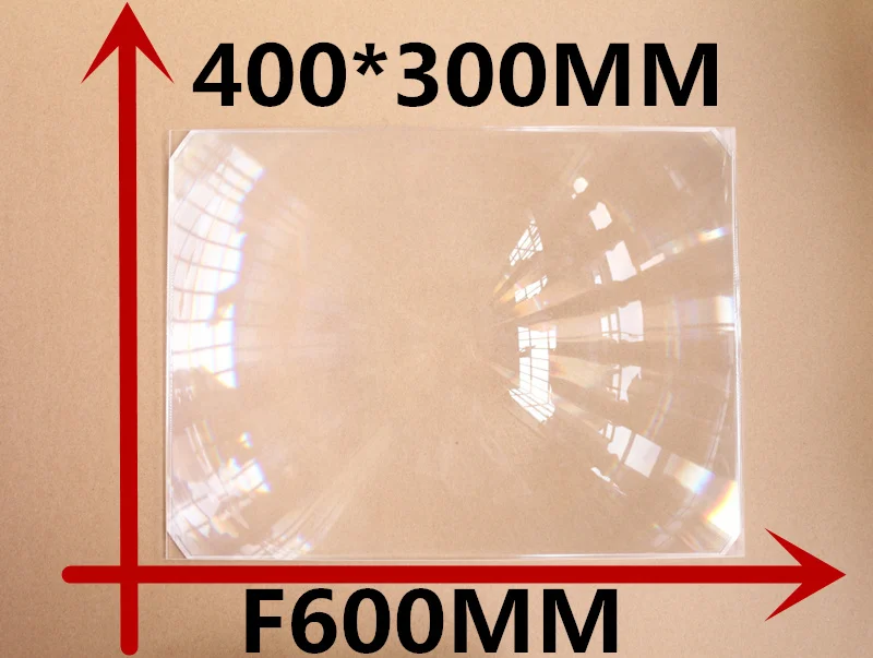 DIY projector Rectangle Fresnel Lens 400*300MM Focal length 600mm