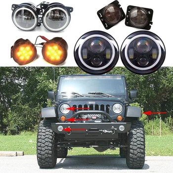 

2P 7inch LED Headlight Indicator Turn Light Fog Light for JK Jeep Wrangler