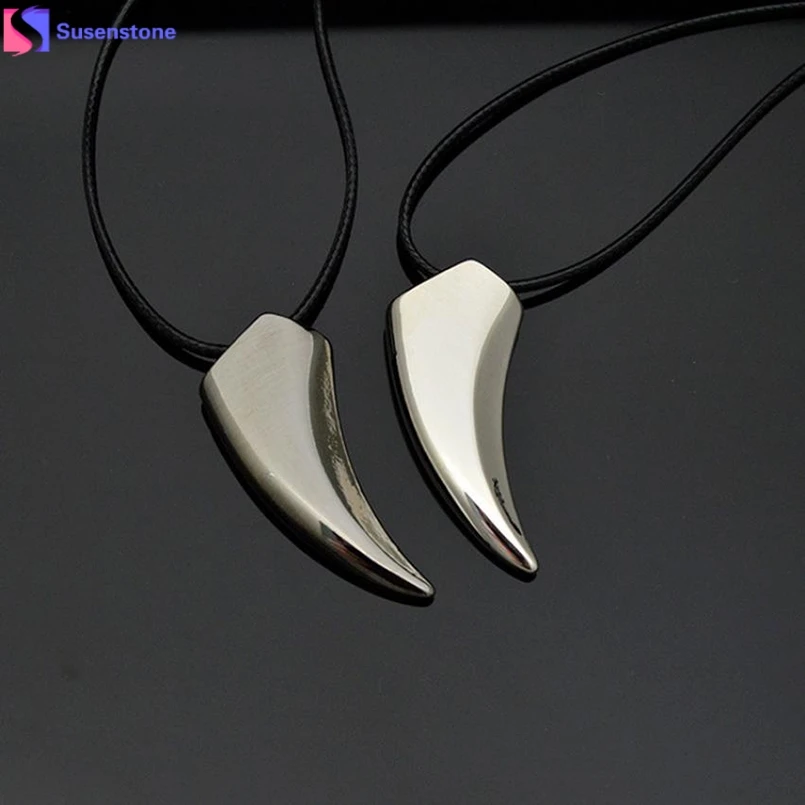 

SUSENSTONE Stainless Steel Wolf Tooth Necklace Pendant Necklaces Jewelry #0