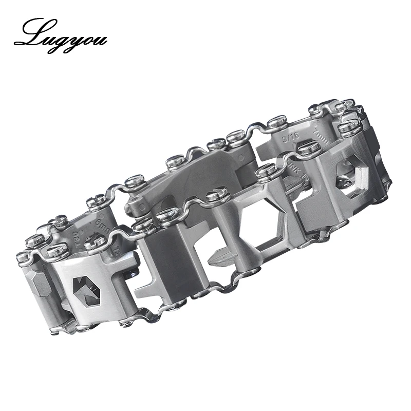 

Lugyou San Martin Watch Parts Metal Bracelet Multi-Functional Tool Band with Screwdrivers Stainless Steel Stylish Designed Strap