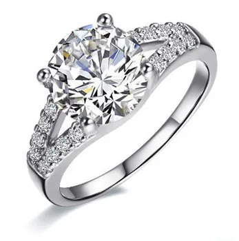 

2 Carat Pure Gold 14k Round Brilliant Ideal Excellent Diamond Women Anniversary Ring Lab Grown Stone Top Quality Ring