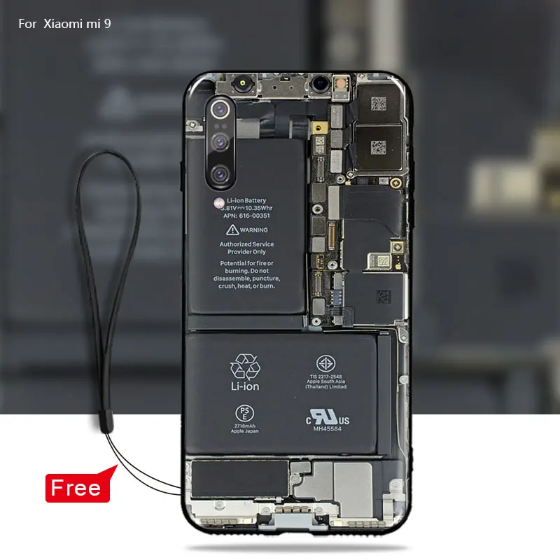 For Xiaomi mi 9 9SE Case Cover Pretty interesting battery painting Silicone soft TPU Back Cover For Xiaomi mi9 se 9se phone Case
