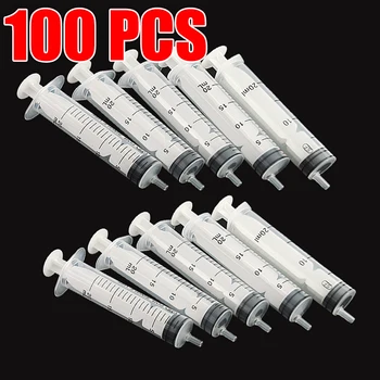 

100pcs 20ML Transparent Plastic Hydroponics Analyze Disposable Measuring Nutrient Syringes Ink Pet Dispensing Industrial Syringe